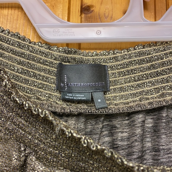 NWT ANTHROPOLOGIE WOMEN'S SIZE M JOGGERS GOLD ELASTIC WAISTBAND PARTY PANTS ! - Picture 12 of 13